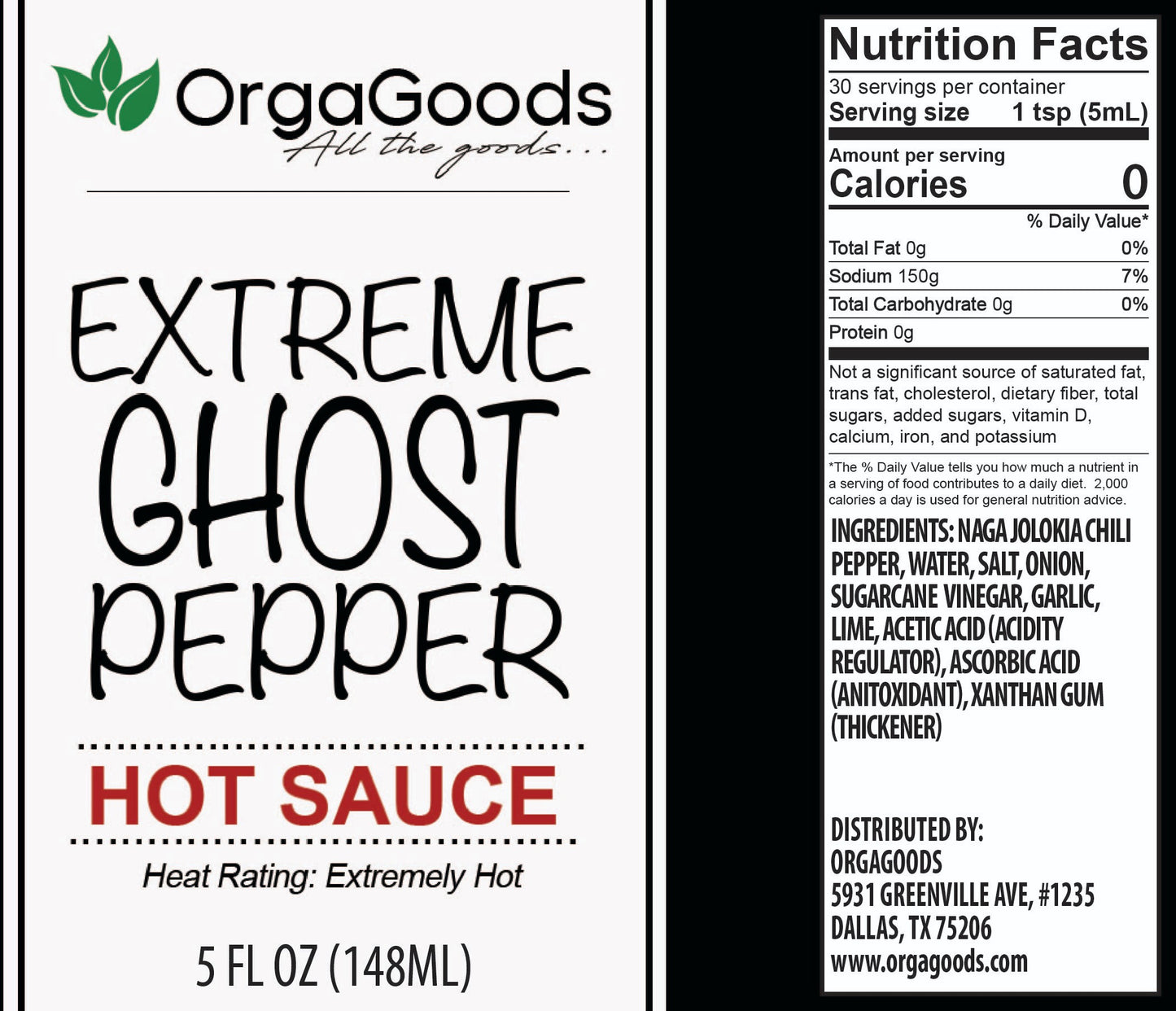 Orgagoods' Ghost Pepper Sauce 5oz