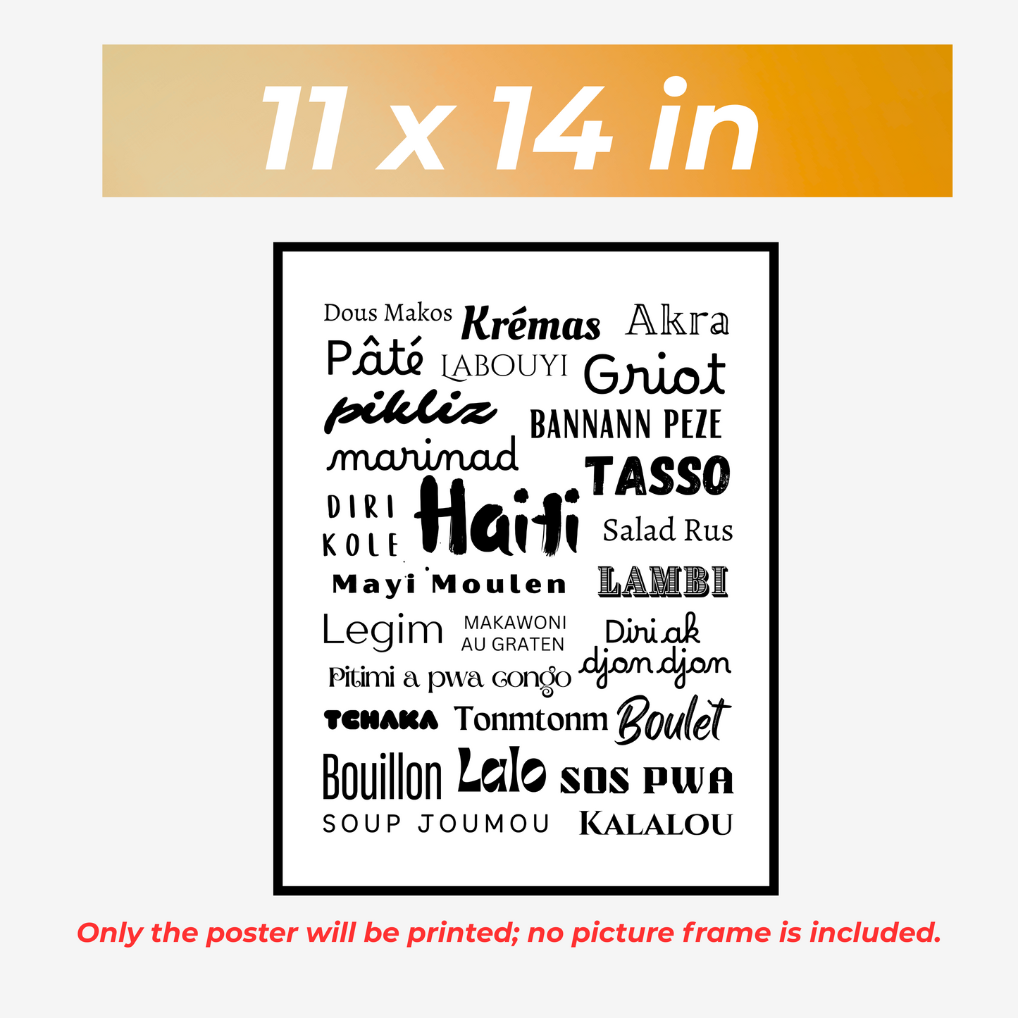 Vertical Haitian Food Poster