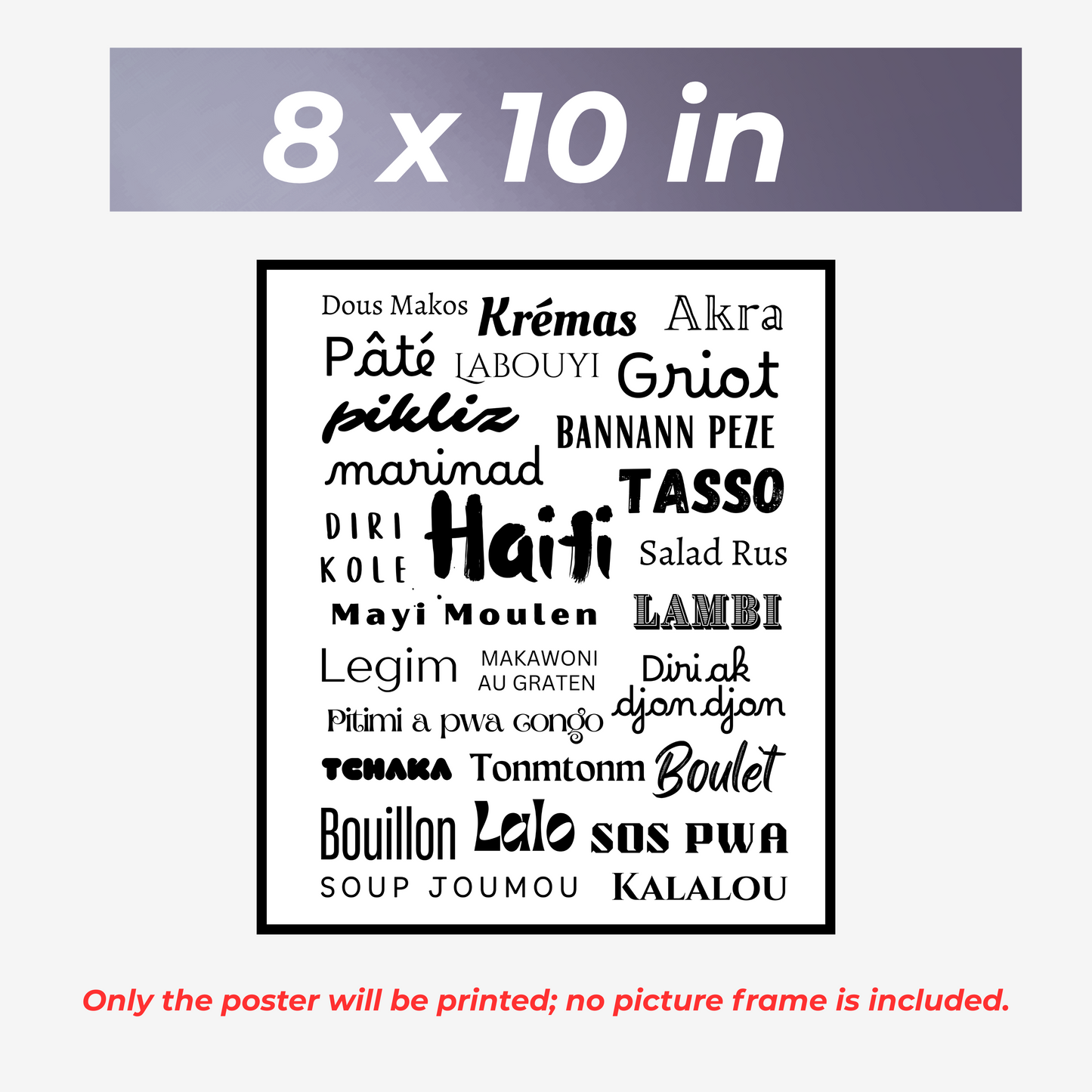 Vertical Haitian Food Poster