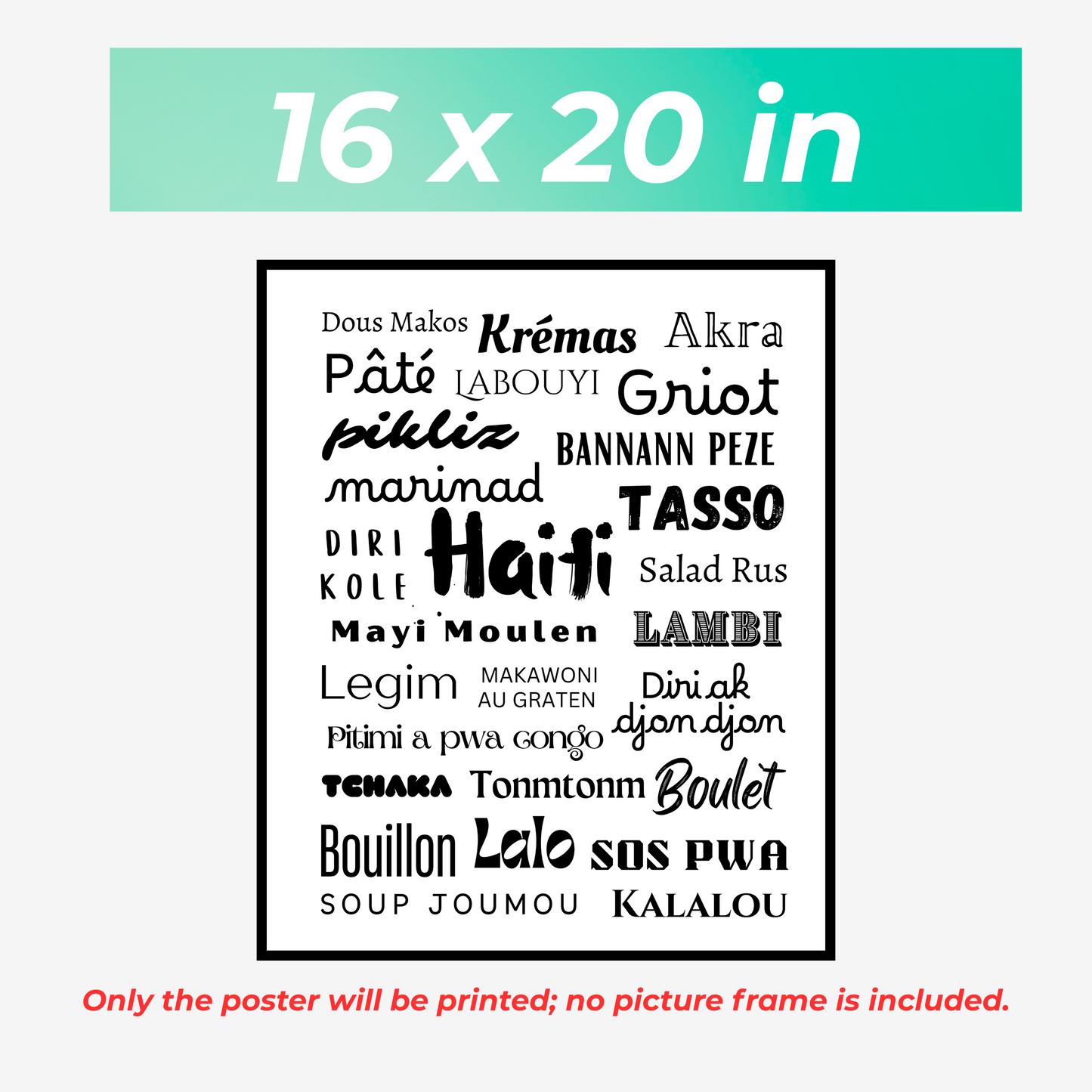 Vertical Haitian Food Poster