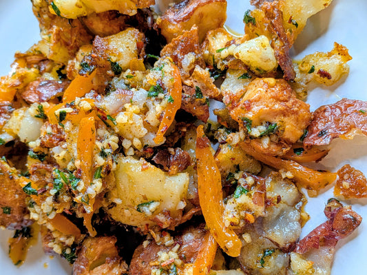 Crispy Garlic Butter Parmesan Potatoes