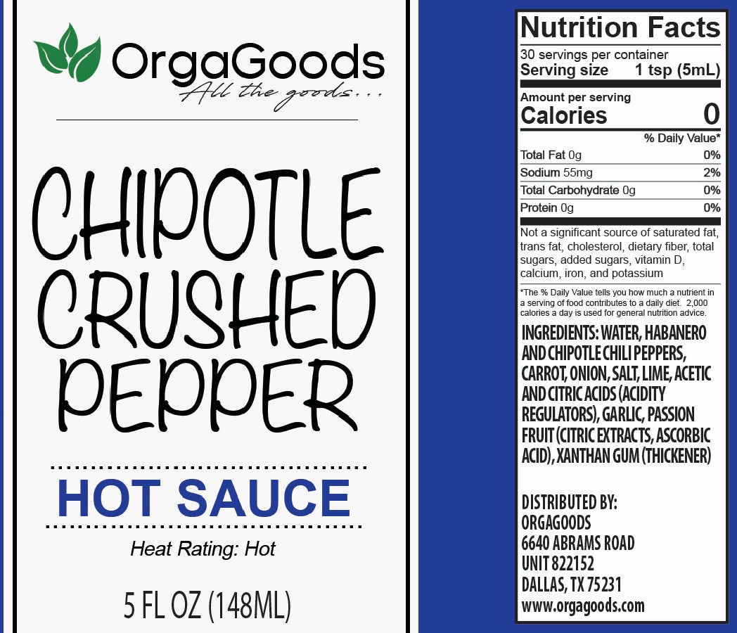Orgagoods' Chipotle Pepper Hot Sauce 5oz