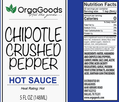 Orgagoods' Chipotle Pepper Hot Sauce 5oz