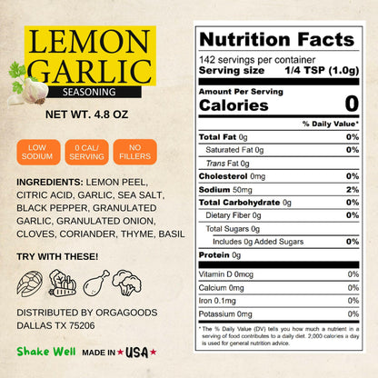 Lemon Garlic seasoning nutrition facts