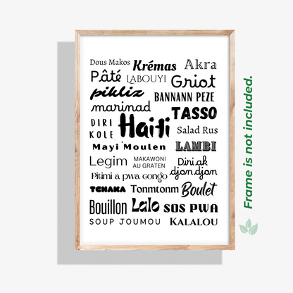 Vertical Haitian Food Poster