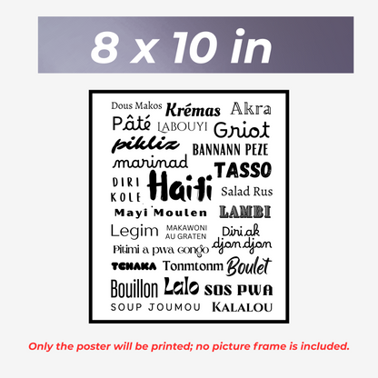 Vertical Haitian Food Poster