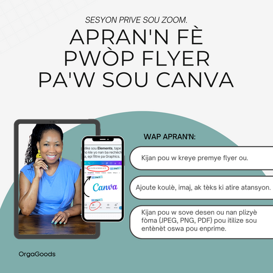 Apran'n fè Pwòp Feyè (Flyer) Pa'w Sou Canva